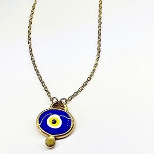 NEW Blue Enamel Evil Eye Layering Necklace